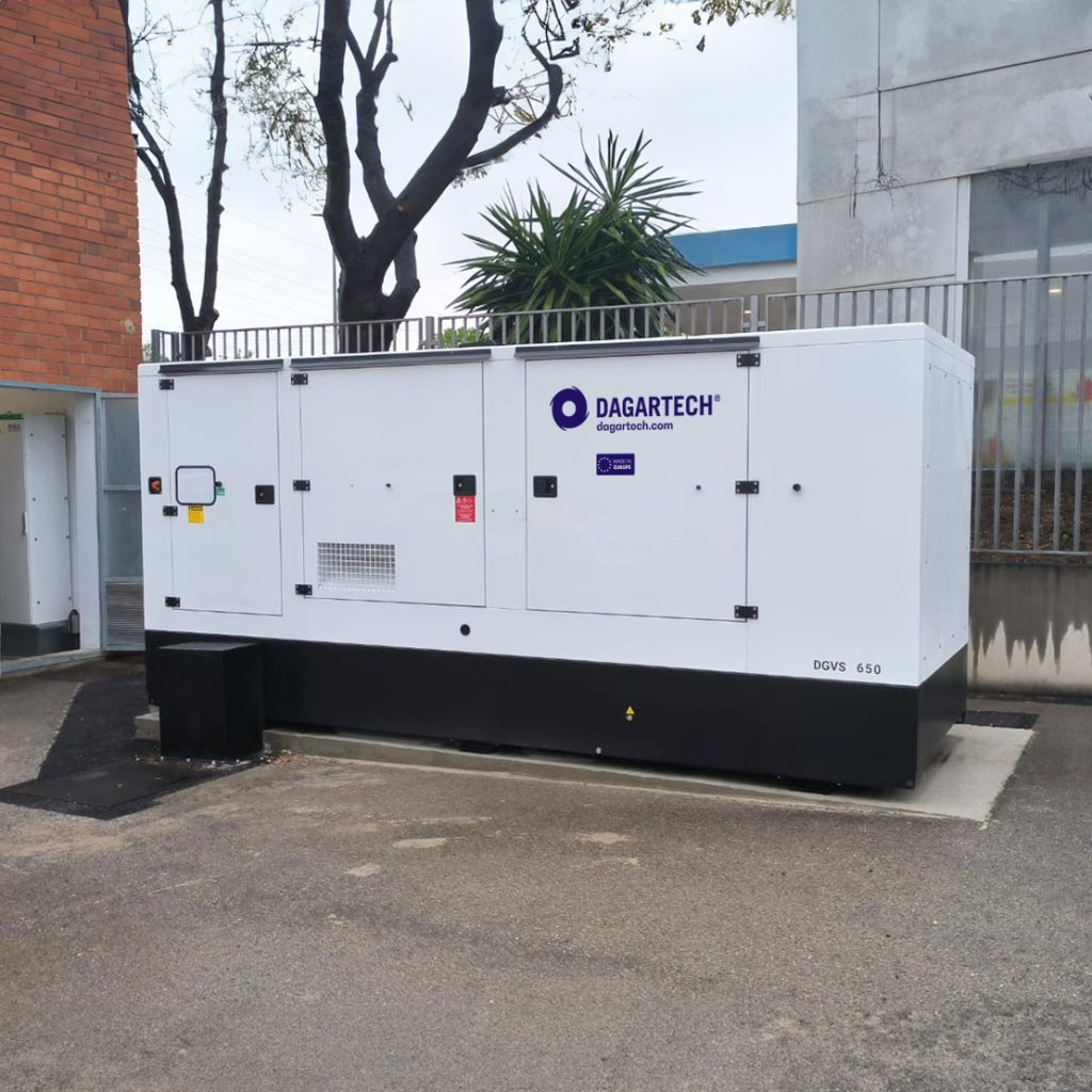 Die 650 kVA Leistung von Dagartech garantieren die Kontinuität einer Pumpstation in Barcelona