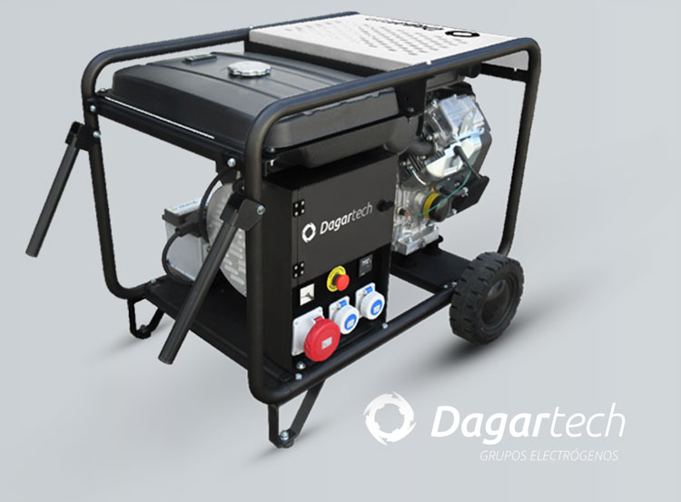 Grupo electrógeno portátil de la gama BC Dagartech con motor Honda refrigerado por aire para su uso en alquiler de maquinaria (Rental)